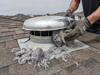 Cleaning Dryer Vent On Roof in Hialeah