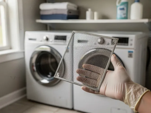 Hialeah Dryer Vent Cleaning specialist performing detailed lint trap cleaning service in Hialeah