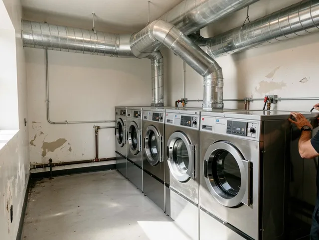 Hialeah Dryer Vent Cleaning team performing large-scale commercial dryer vent cleaning in Hialeah