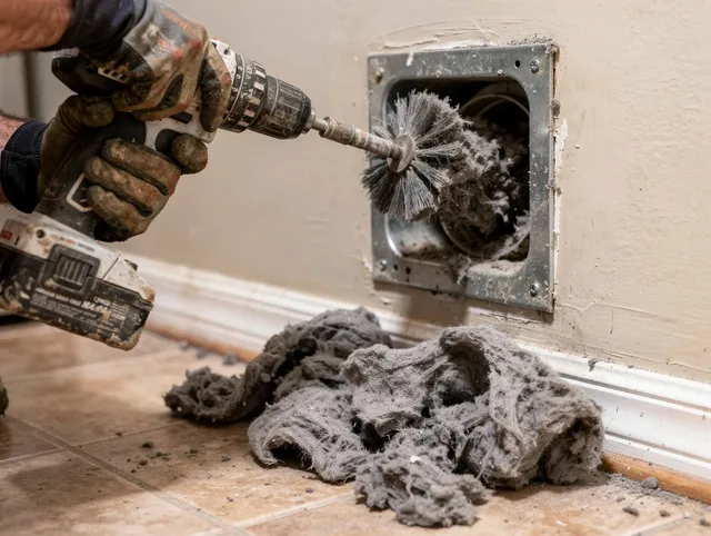 Certified Hialeah Dryer Vent Cleaning technician performing dryer vent cleaning in Hialeah