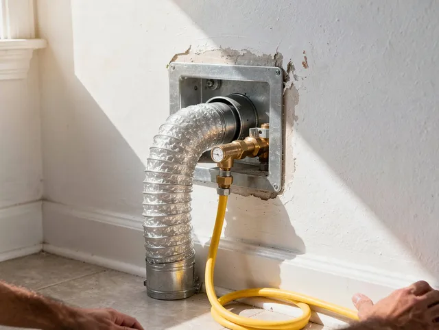 Hialeah Dryer Vent Cleaning certified technician performing specialized gas dryer vent cleaning in Hialeah
